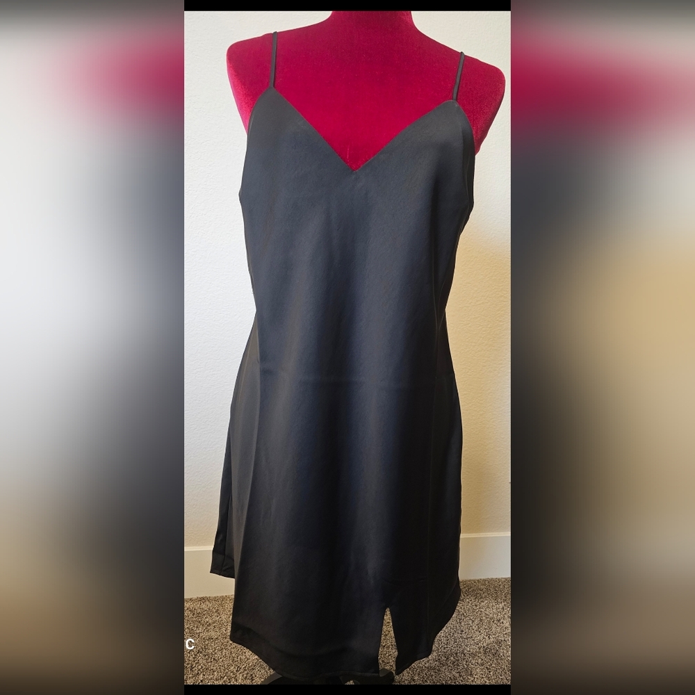 New, With Tags, Chic Black Slip Dress, a. New day.